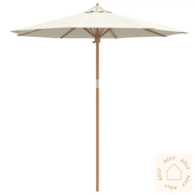 Hageparasol Kremhvit 240X260 Cm Bambus