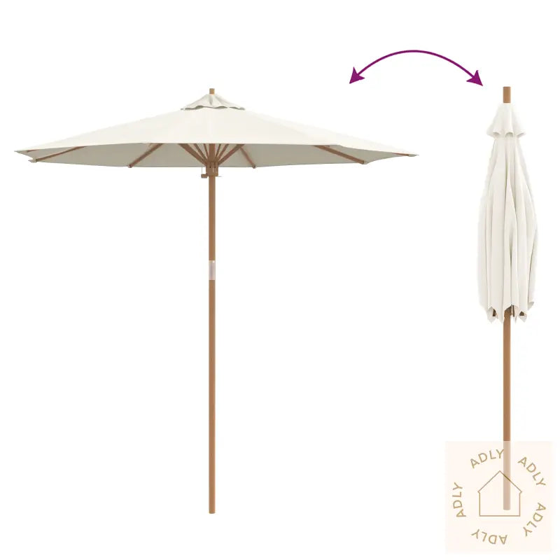 Hageparasol Kremhvit 240X260 Cm Bambus