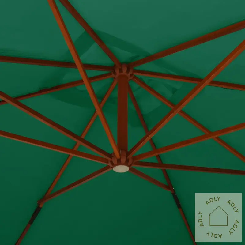Hengende Hageparasoll Med Trestang 400X300 Cm Grønn