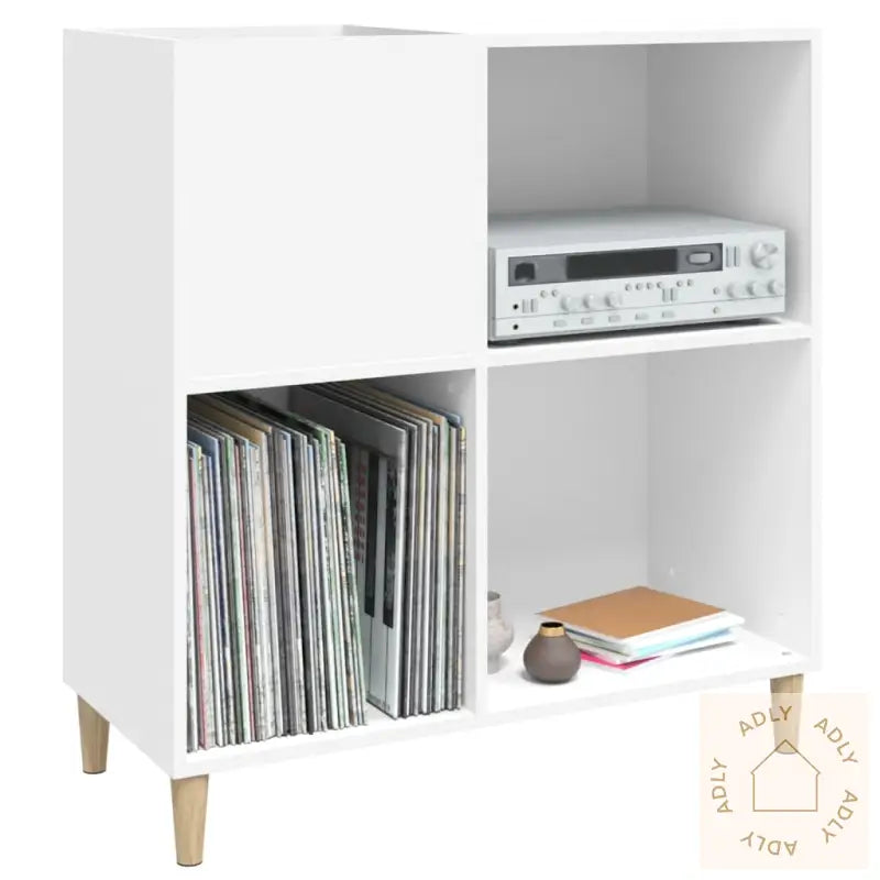 Hifi-Benk Hvit 84,5X38X89 Cm Konstruert Tre