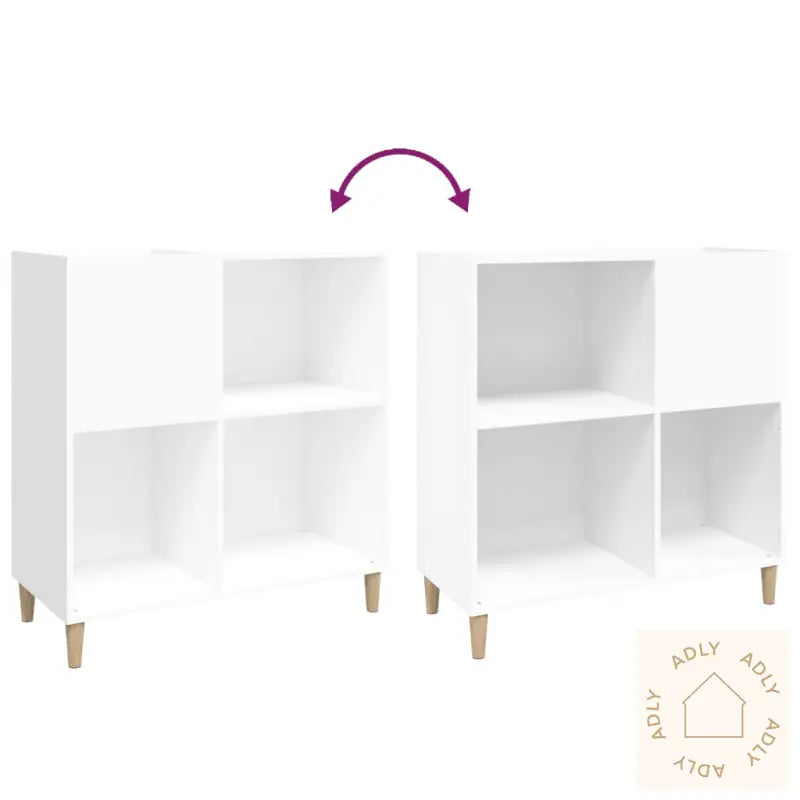 Hifi-Benk Hvit 84,5X38X89 Cm Konstruert Tre