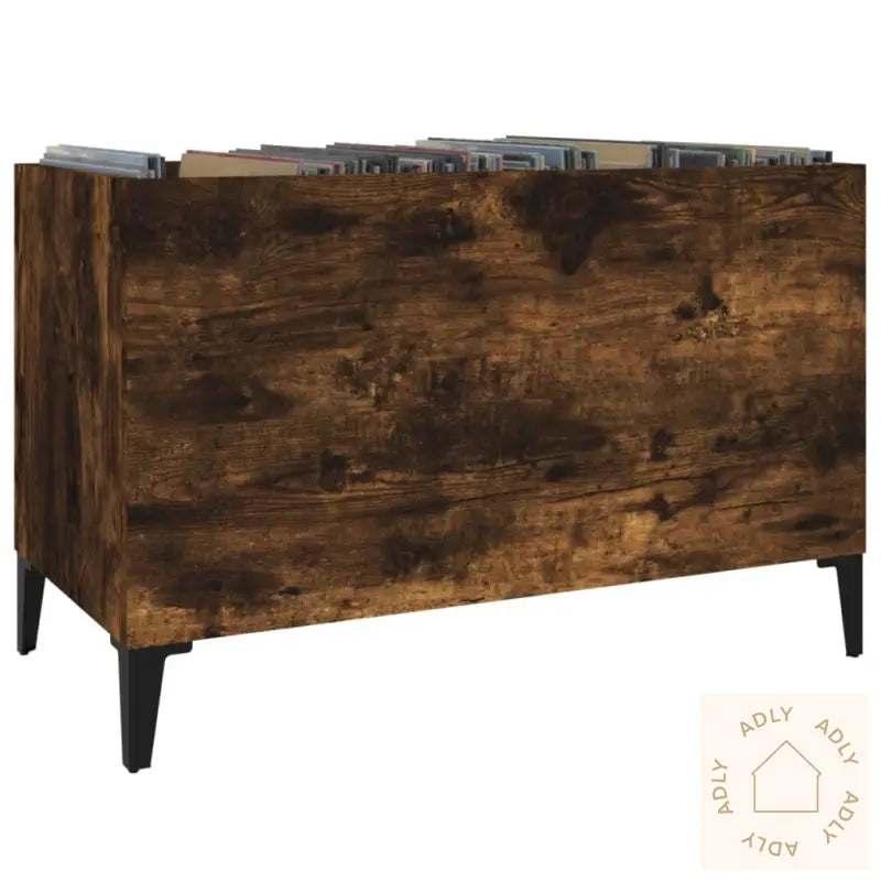 Hifi-Benk Røkt Eik 74,5X38X48 Cm Konstruert Tre