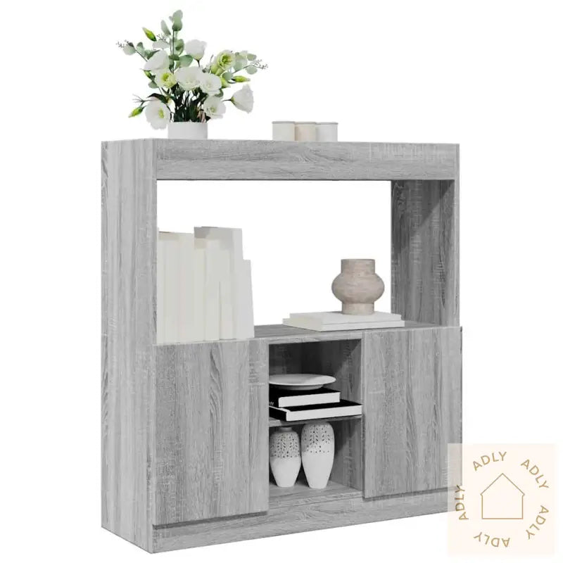 Highboard Grå Sonoma 92X33X100 Cm Konstruert Tre