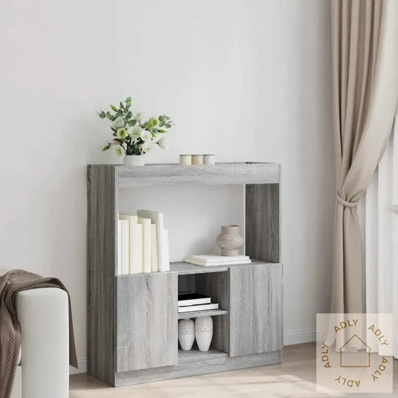Highboard Grå Sonoma 92X33X100 Cm Konstruert Tre
