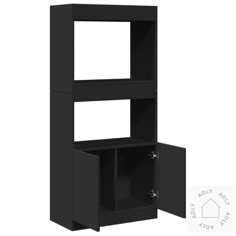Highboard Svart 63X33X140 Cm Konstruert Tre
