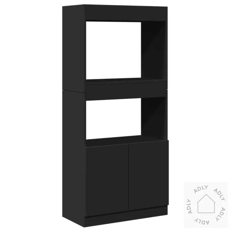 Highboard Svart 63X33X140 Cm Konstruert Tre