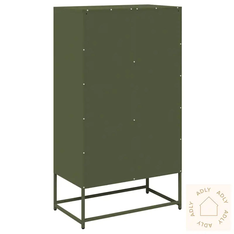 Highboard Olivengrønn 68X39X123 Cm Stål