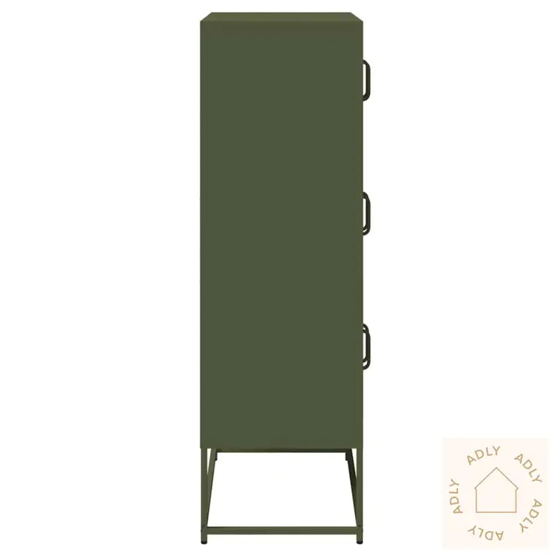 Highboard Olivengrønn 68X39X123 Cm Stål