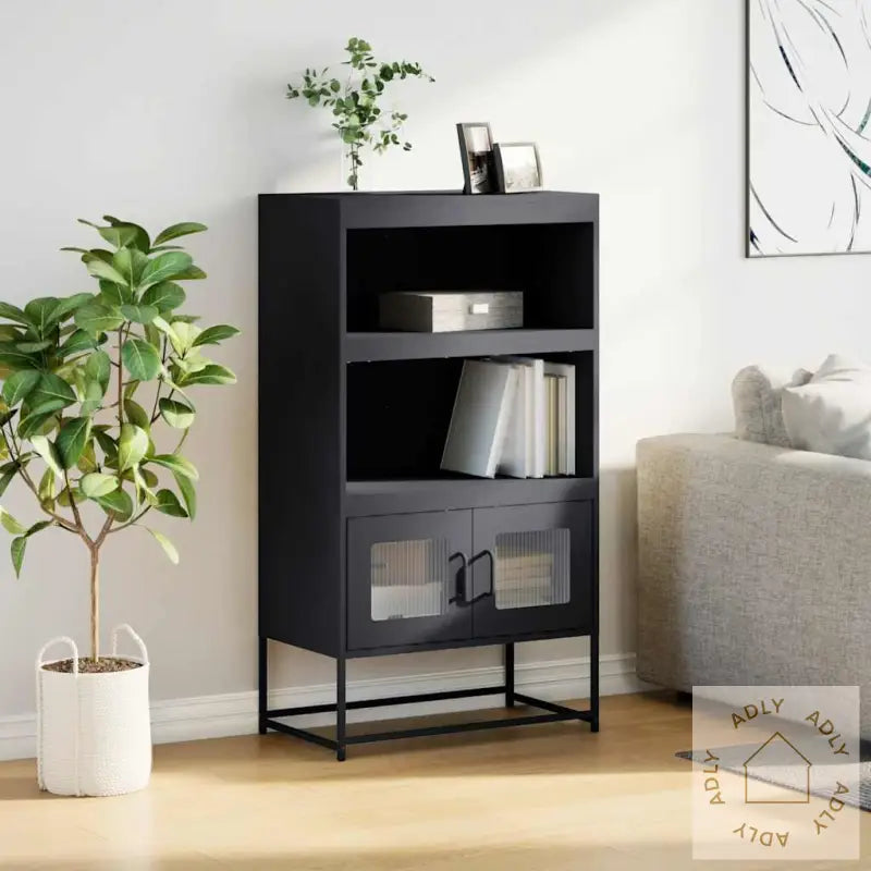 Highboard Antrasitt 68X39X123 Cm Stål