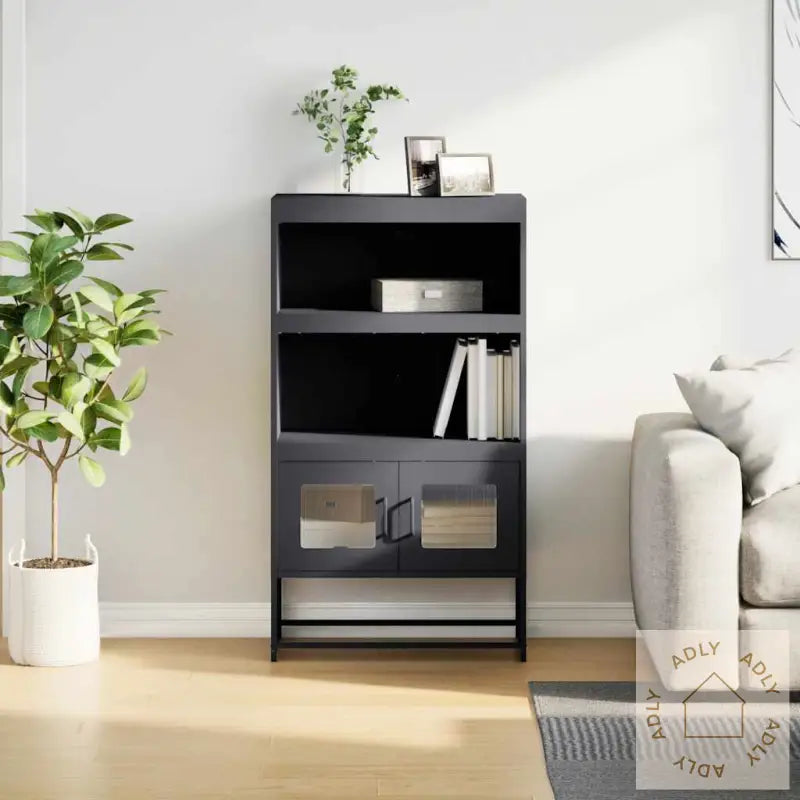 Highboard Antrasitt 68X39X123 Cm Stål