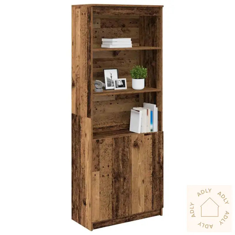 Highboard Gammelt Tre 70X35X180 Cm Konstruert Tre