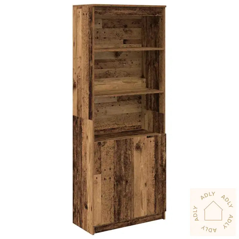 Highboard Gammelt Tre 70X35X180 Cm Konstruert Tre