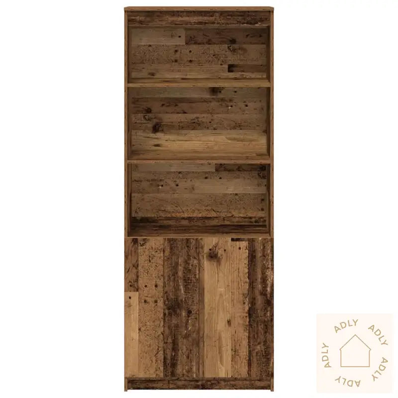 Highboard Gammelt Tre 70X35X180 Cm Konstruert Tre