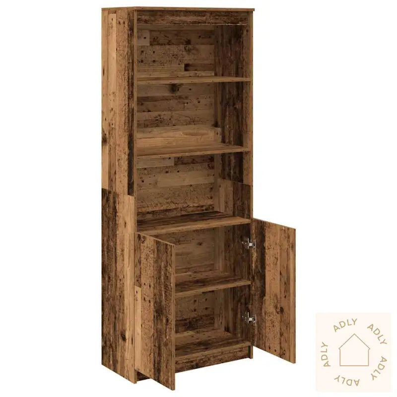 Highboard Gammelt Tre 70X35X180 Cm Konstruert Tre
