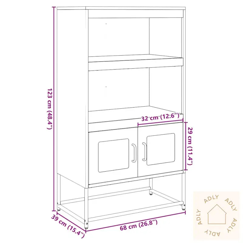 Highboard Sennepsgul 68X39X123 Cm Stål