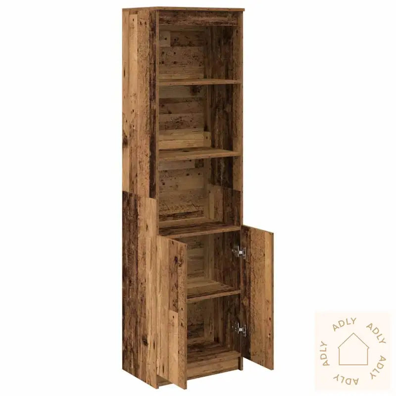 Highboard Gammelt Tre 50X35X180 Cm Konstruert Tre