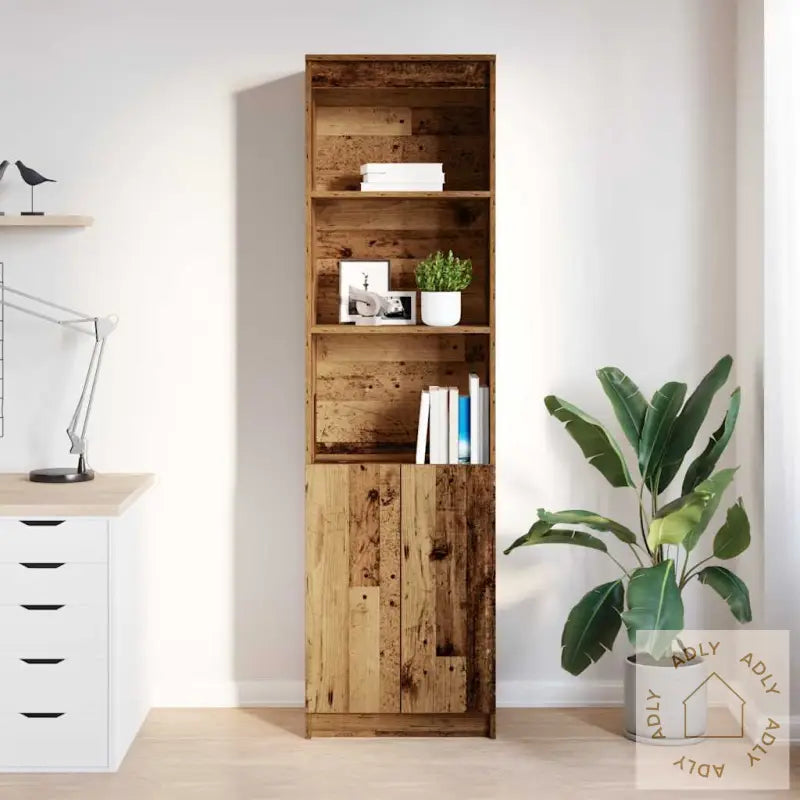 Highboard Gammelt Tre 50X35X180 Cm Konstruert Tre