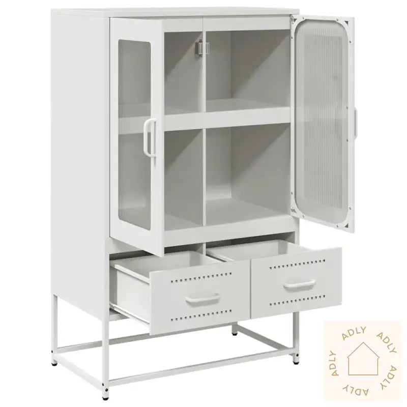 Highboard Hvit 68X39X111,5 Cm Stål