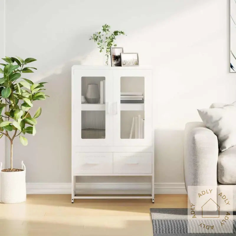Highboard Hvit 68X39X111,5 Cm Stål
