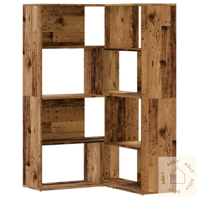 Bokhylle Hjørne 4 Lag Gammelt Tre 85X85X140 Cm Konstruert Tre