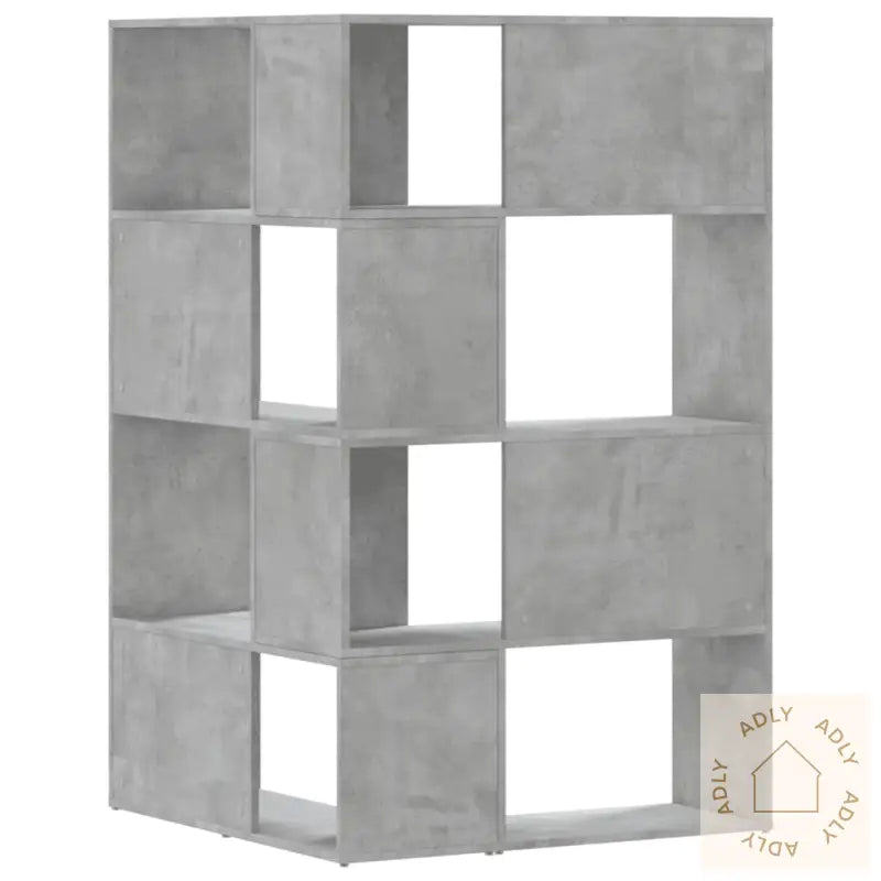 Bokhylle Hjørne 4 Etasjer Betonggrå 85X85X140 Cm Konstruert Tre