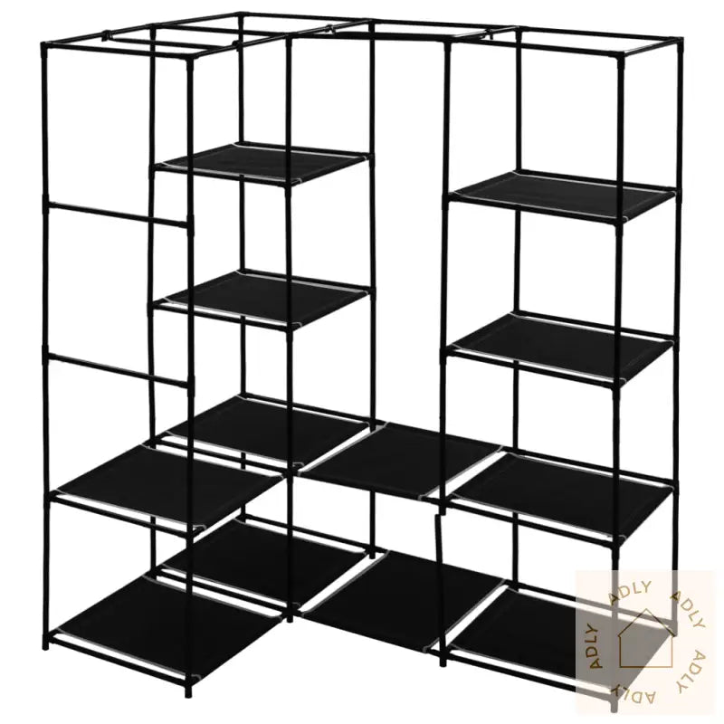 Hjørnegarderobe Svart 130X87X169 Cm