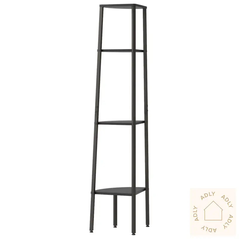 Hjørnehylle 4 Etasjer Svart 45,5X31,5X150 Cm