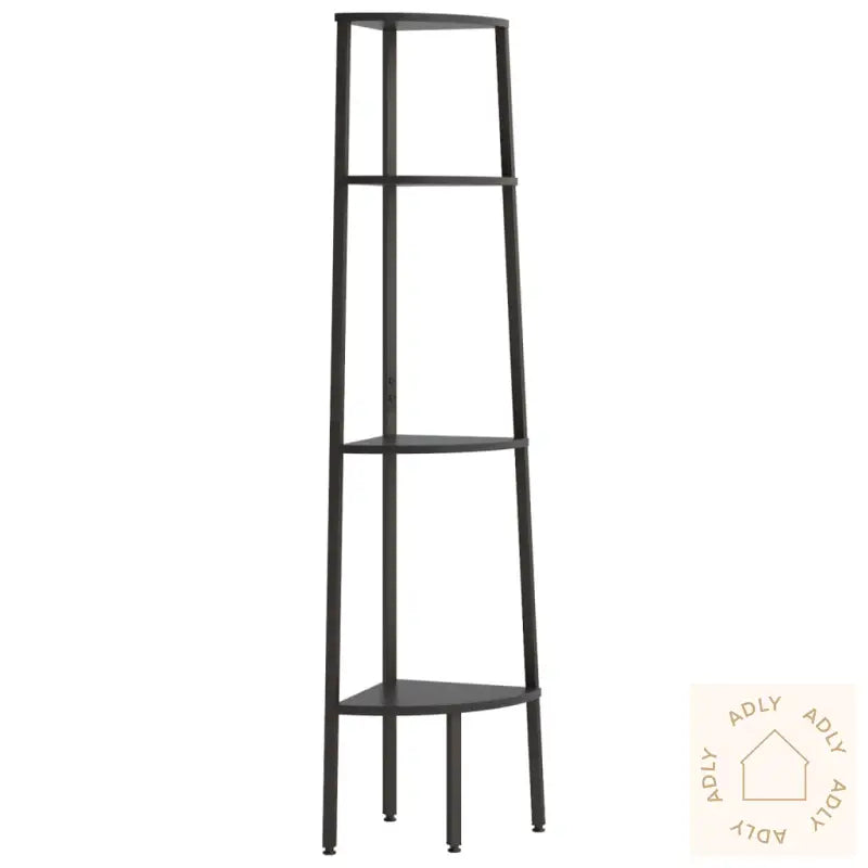 Hjørnehylle 4 Etasjer Svart 45,5X31,5X150 Cm