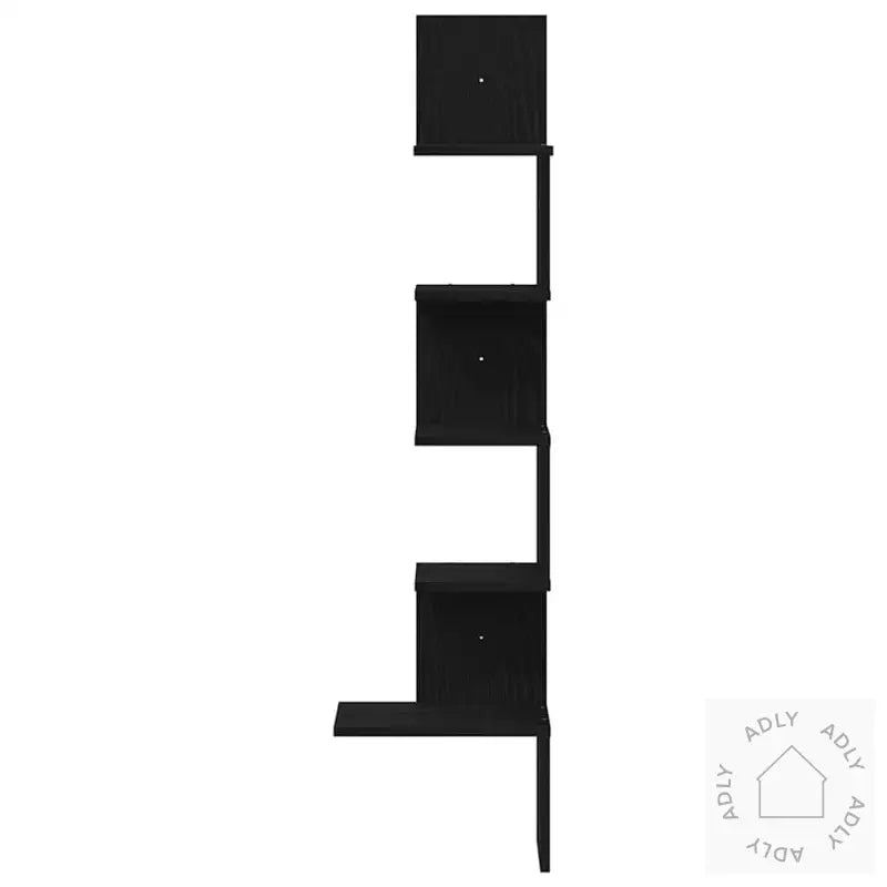 Veggmontert Hjørnehylle Svart 32X32X127,5 Cm Konstruert Tre
