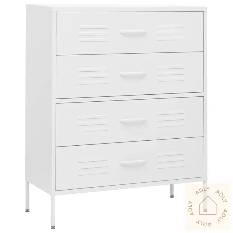 Kommode Hvit 80X35X101,5 Cm Stål