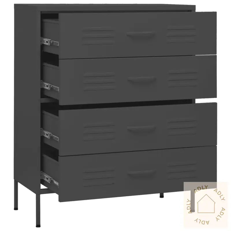 Kommode Antrasitt 80X35X101,5 Cm Stål