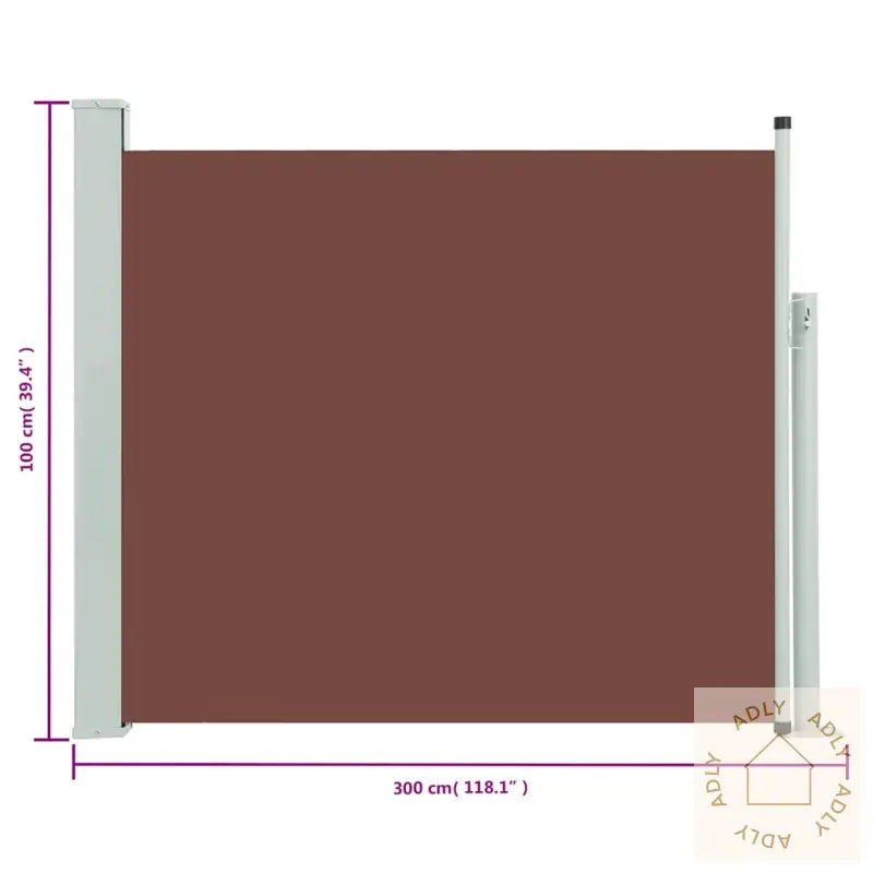Uttrekkbar Sidemarkise 100X300 Cm Brun