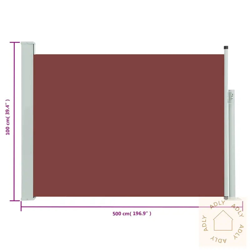 Uttrekkbar Sidemarkise 100X500 Cm Brun