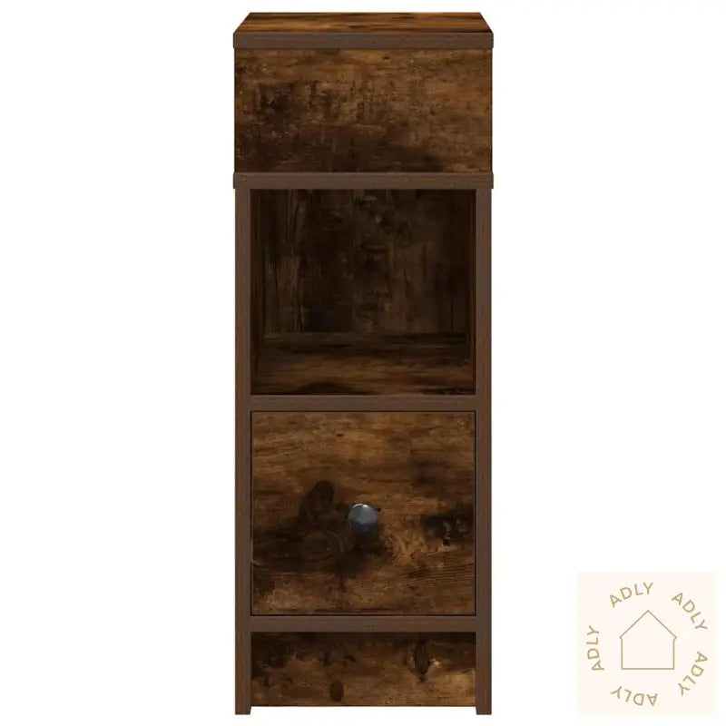 Nattbord Med Skuff Røkt Eik 25X31X66 Cm