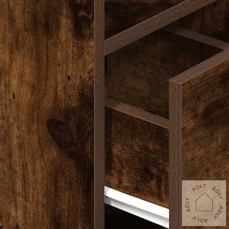 Nattbord Med Skuff Røkt Eik 25X31X66 Cm