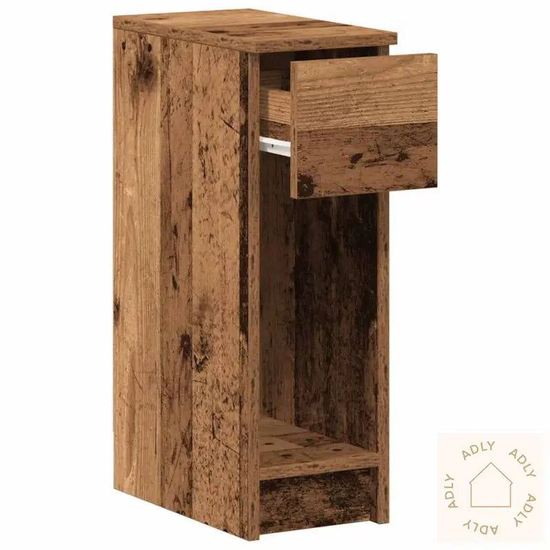 Nattbord Med Skuff Gammelt Tre 20X36X60 Cm