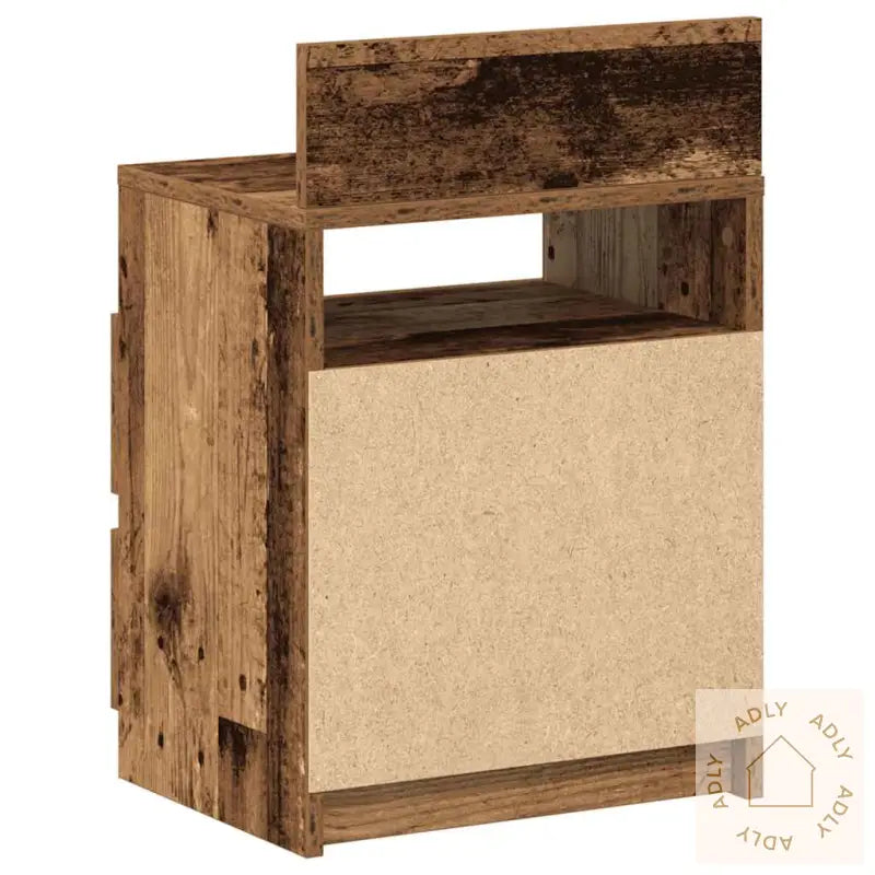 Nattbord Med 2 Skuffer Gammelt Tre 40X33X60 Cm