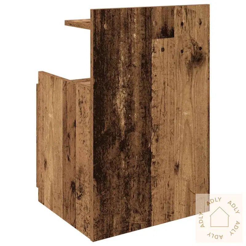 Nattbord Med 2 Skuffer Gammelt Tre 40X36,5X62 Cm