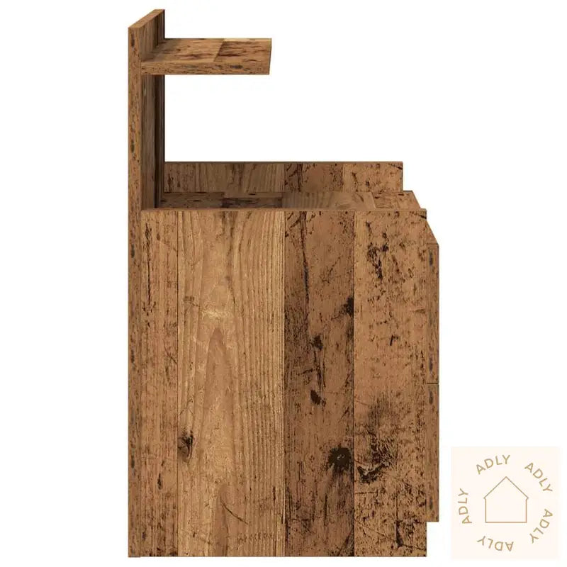 Nattbord Med 2 Skuffer Gammelt Tre 40X36,5X62 Cm