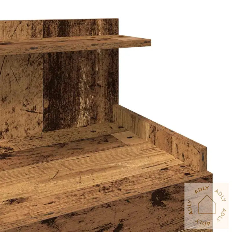 Nattbord Med 2 Skuffer Gammelt Tre 40X36,5X62 Cm