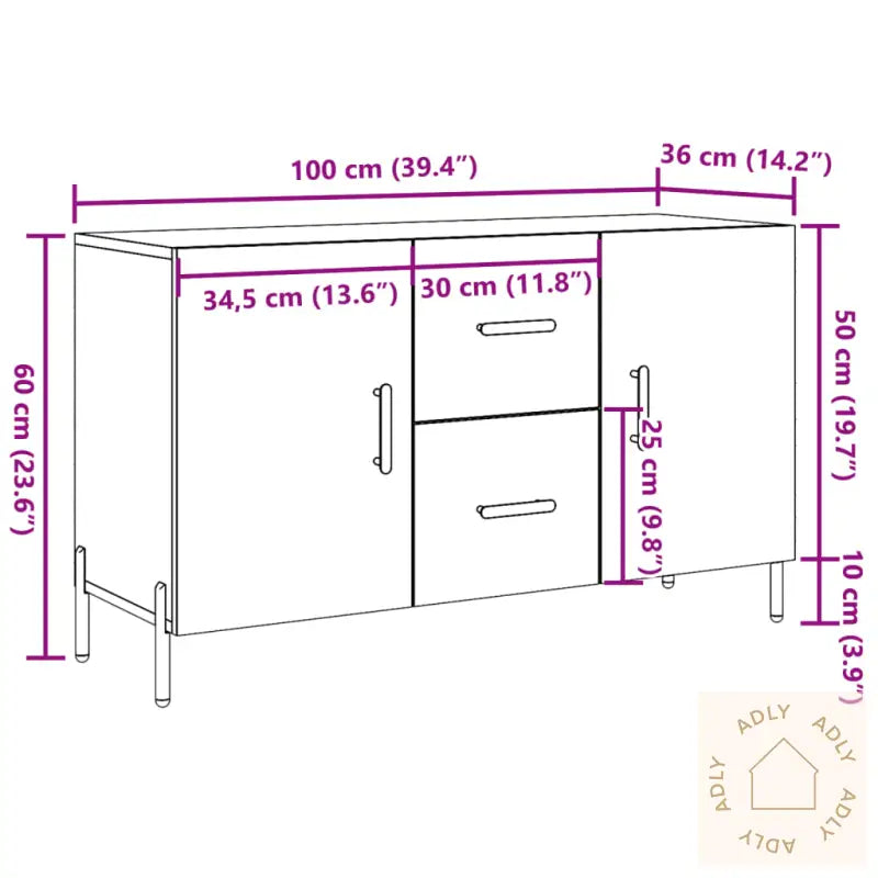 Skjenk Gammelt Tre 100X36X60 Cm Konstruert Tre