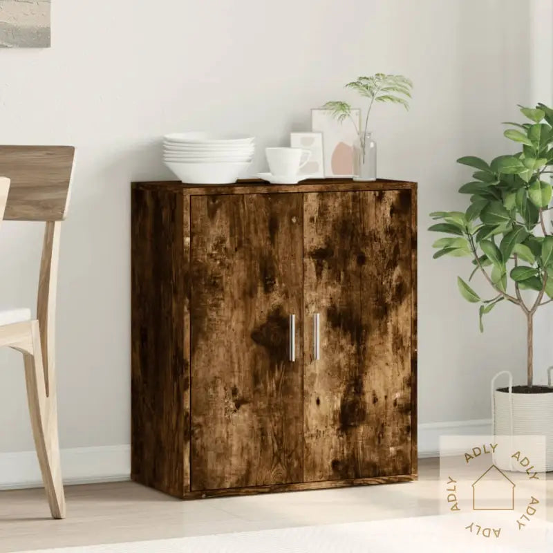 Skjenk Røkt Eik 79X38X80 Cm Konstruert Tre