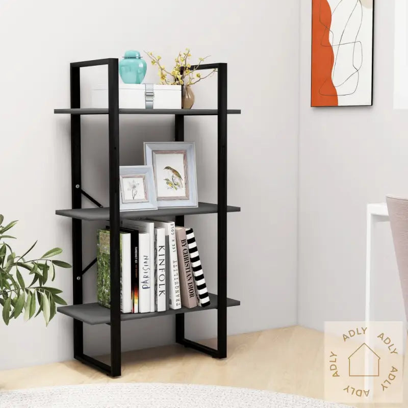 Oppbevaringshylle Grå 60X30X105 Cm Konstruert Tre