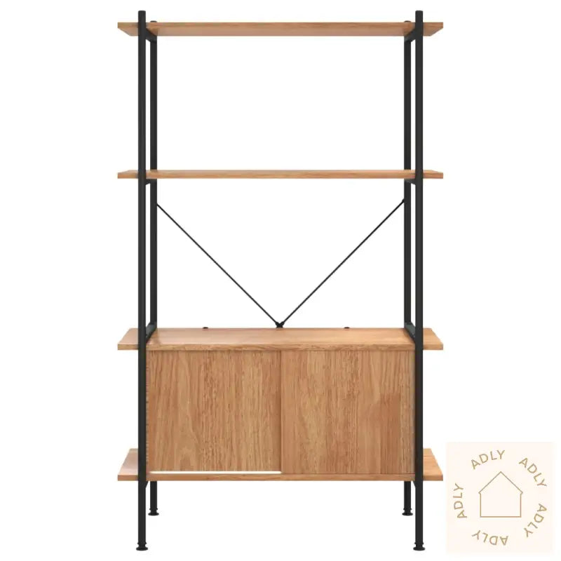 Hylle Med Skap 4 Lag 80X40X130 Cm Stål Og Konstruert Tre