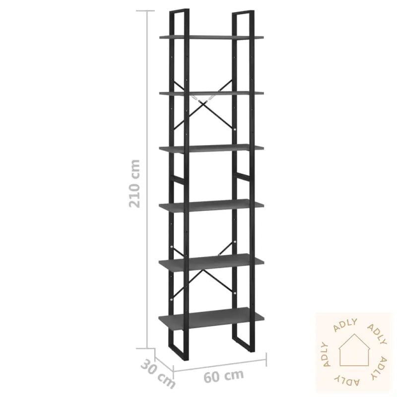 Oppbevaringshylle Grå 60X30X210 Cm Konstruert Tre