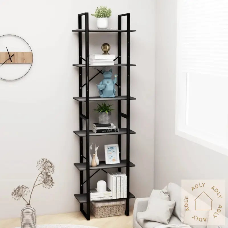 Oppbevaringshylle Grå 60X30X210 Cm Konstruert Tre