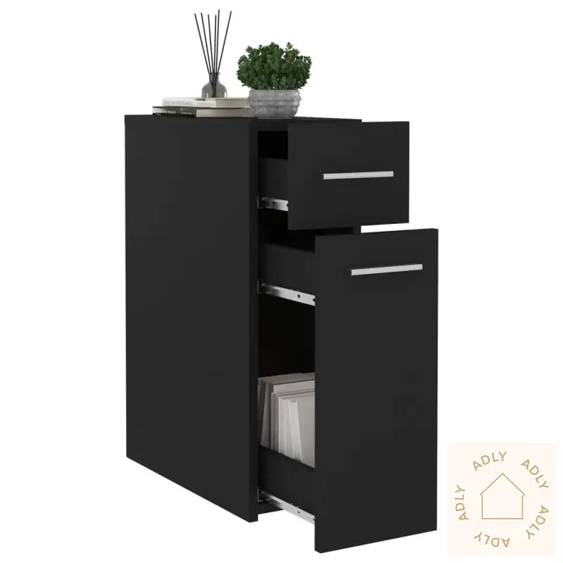 Apotekskap Svart 20X45,5X60 Cm Konstruert Tre