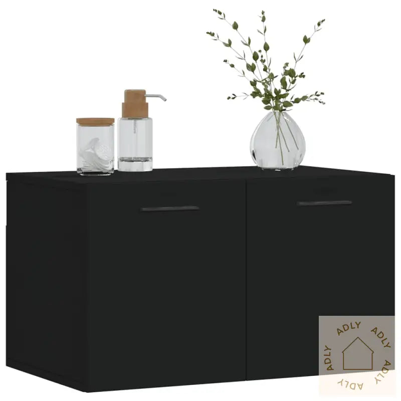 Veggskap Svart 60X36,5X35 Cm Konstruert Tre