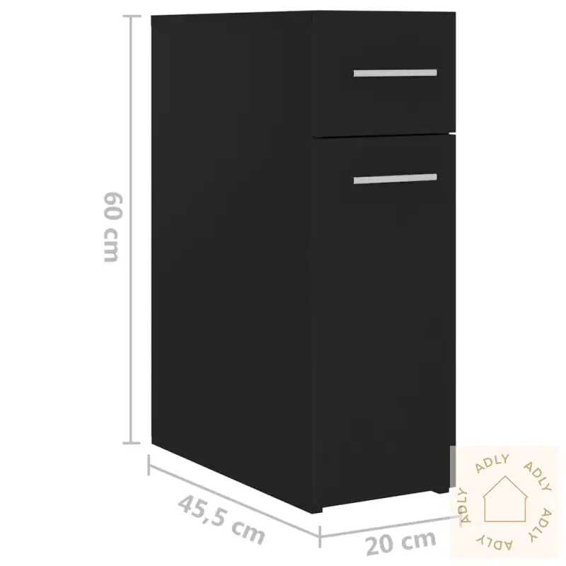 Apotekskap Svart 20X45,5X60 Cm Konstruert Tre