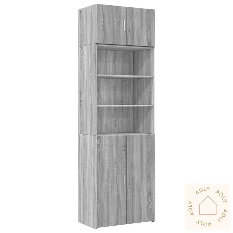 Oppbevaringsskap Grå Sonoma 70X42,5X225 Cm Konstruert Tre